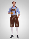 Blaues Oberteil + braune Hose + brauner Hut