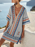 Blau- und Orangemuster