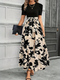 Blumig Beige-Schwarz